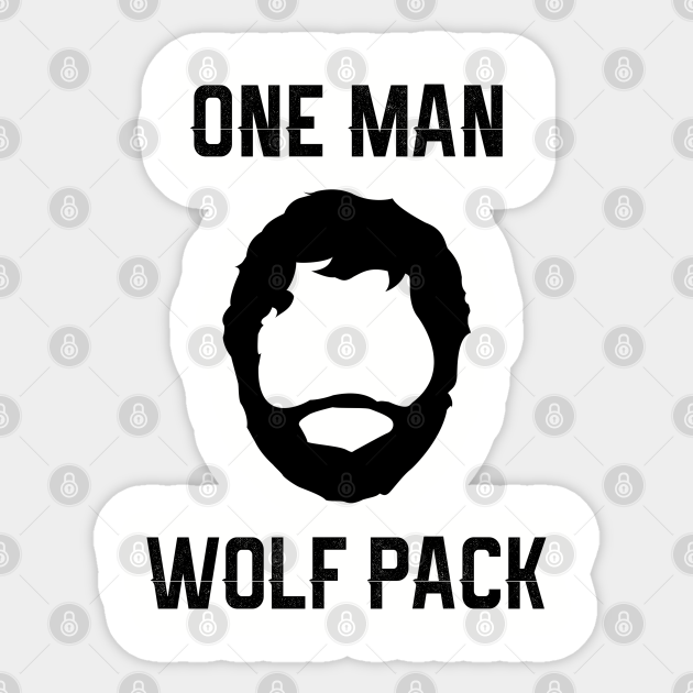 One Man Wolf Pack The Hangover Sticker TeePublic